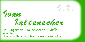 ivan kaltenecker business card